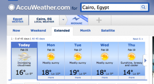 Blue Light Dental Care give you the weather in Cairo