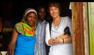 Crouch End dentist Monika and a family in Tanzania